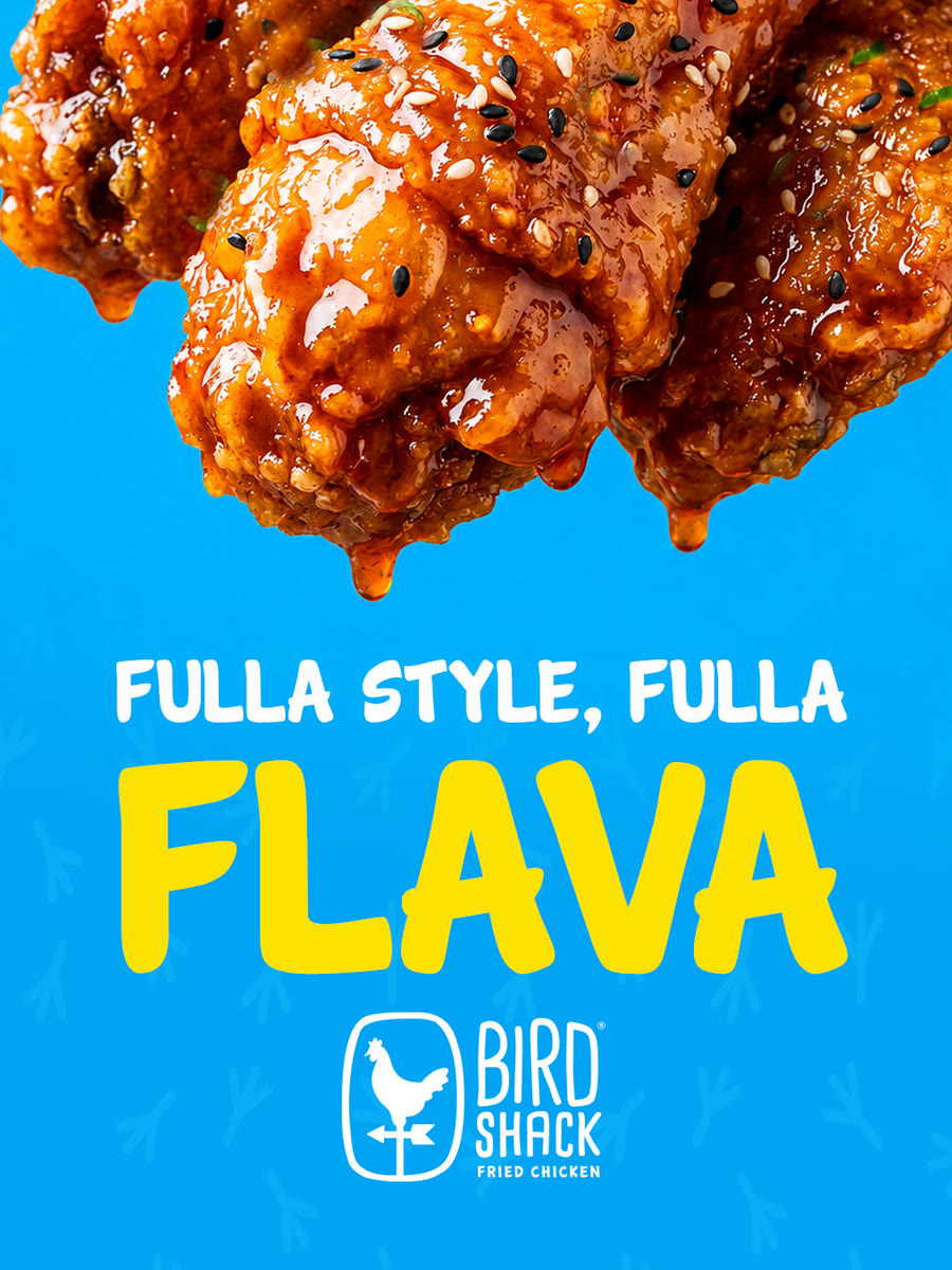 Bird Shack social post: glazed wings above the line Fulla Style, Fulla Flava